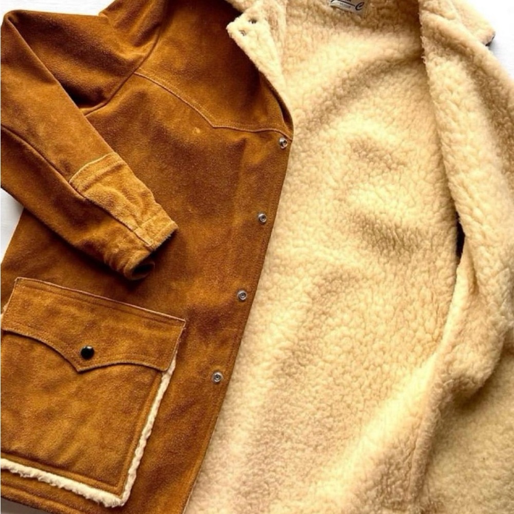 Women's Tan Leather Jacket with Shearling Lining